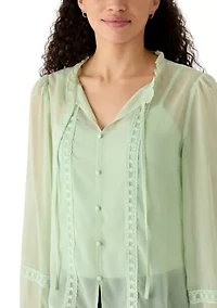 Women's Long Sleeve Button Down Blouse