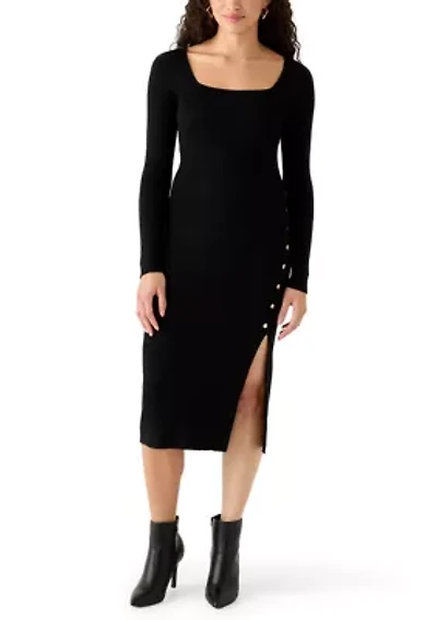 Women's Long Sleeve Midi Knit Dress