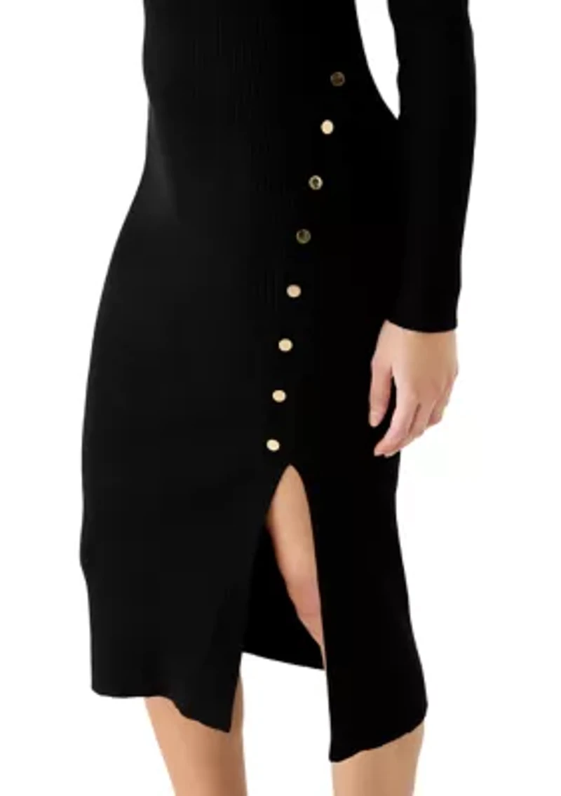 Women's Long Sleeve Midi Knit Dress