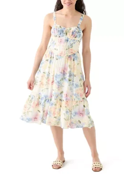 Women's Sleeveless Printed Corset Dress