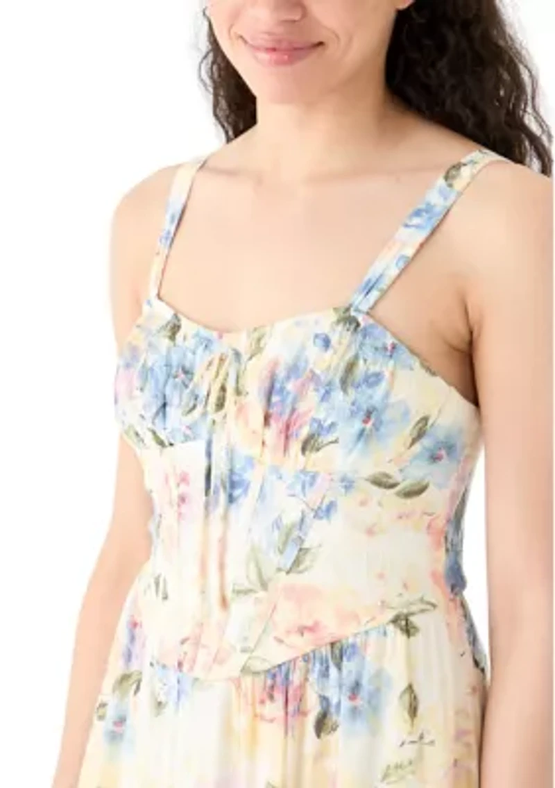 Women's Sleeveless Printed Corset Dress