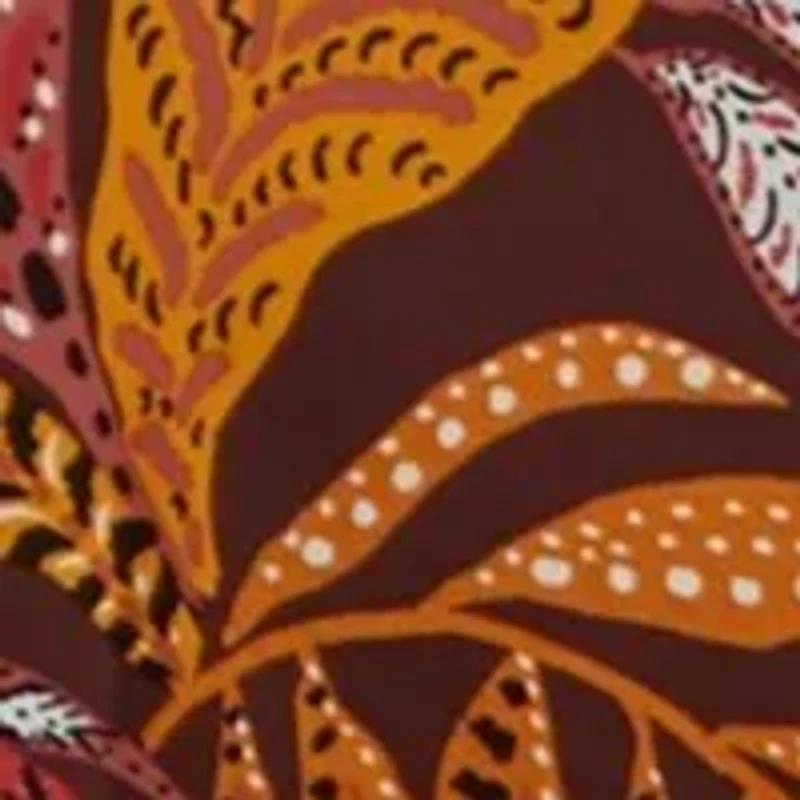 Plus Leaf Print Shine Bias Skirt