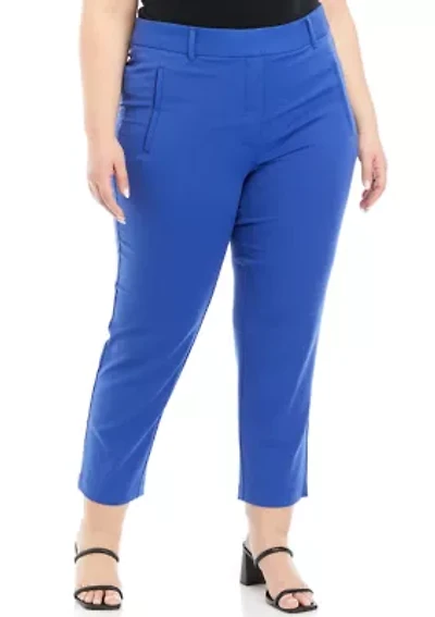 Plus Gabardine Straight Leg Ankle Pants