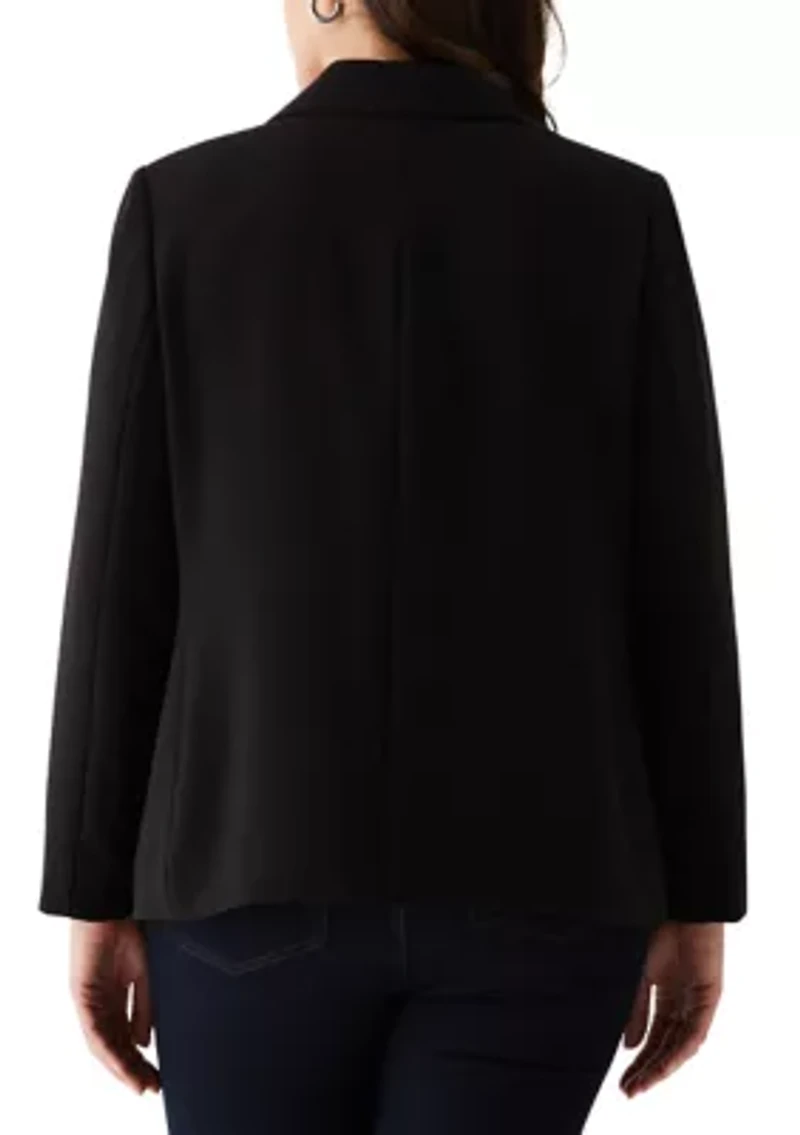 Plus Double Breasted Tie Wrap Blazer