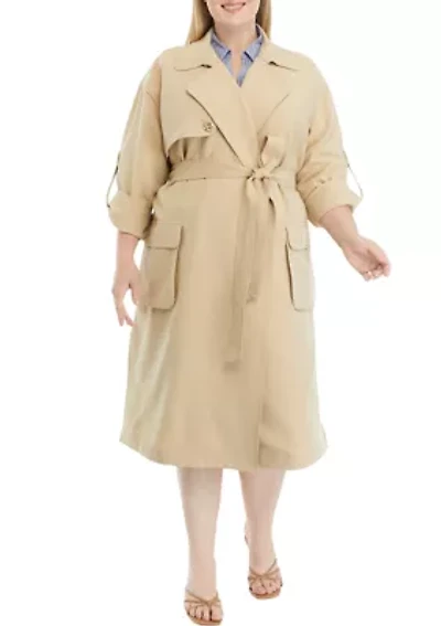 Plus Twill Trench Coat