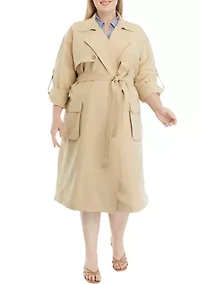 Plus Twill Trench Coat