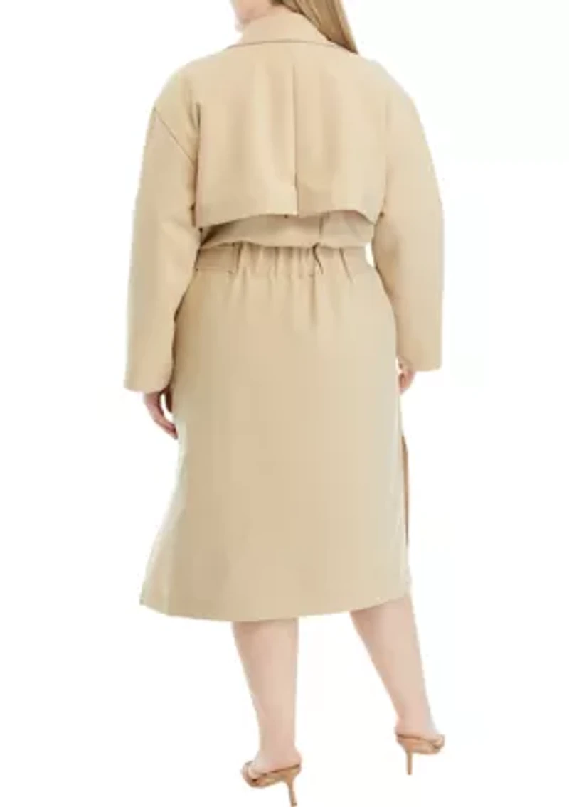 Plus Twill Trench Coat