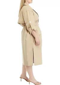 Plus Twill Trench Coat