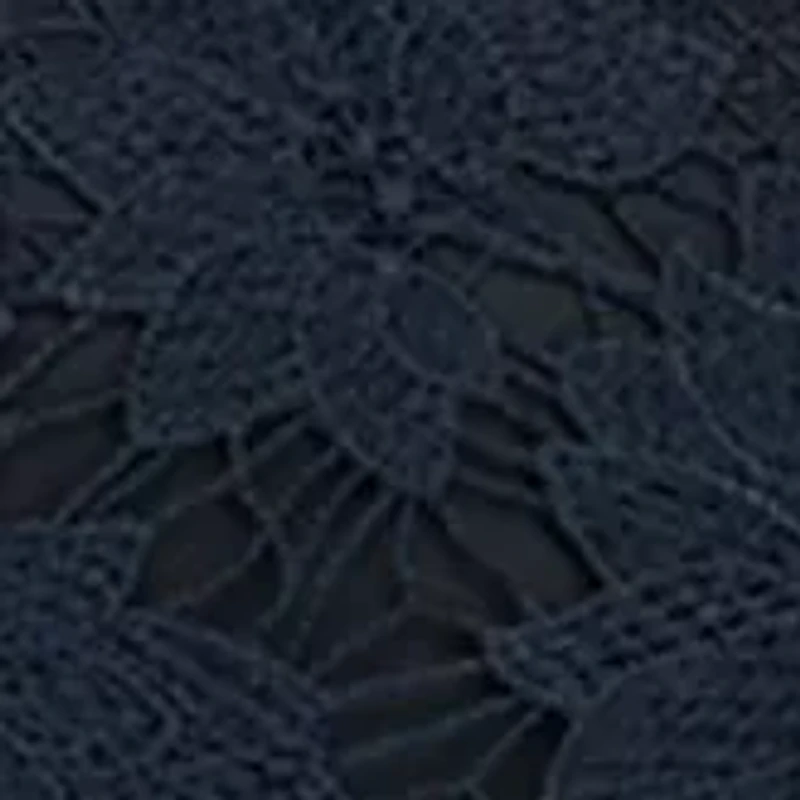 Plus Scalloped Lace Long Sleeve Blouse