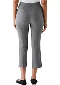 Petite Checkered Pleated Pants with Belt
