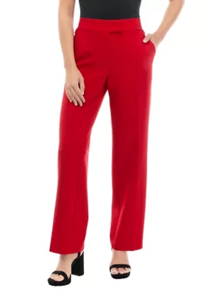 Petite Mid Rise Straight Leg Pants