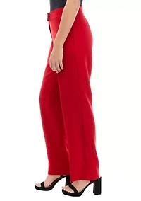 Petite Mid Rise Straight Leg Pants