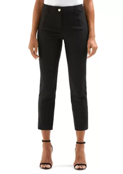 Petite Satin Luxe Straight Leg Crop Pants