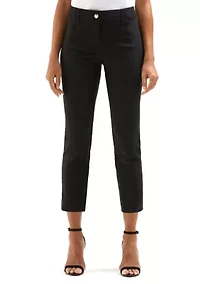 Petite Satin Luxe Straight Leg Crop Pants