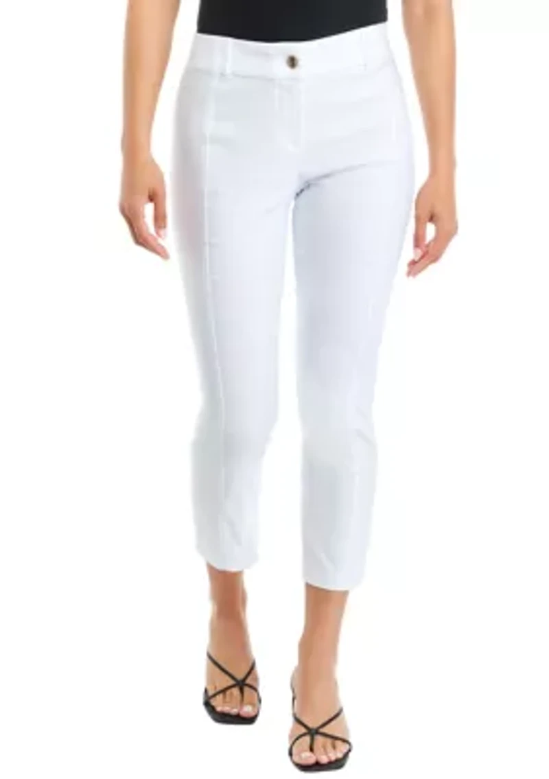 Petite Satin Luxe Straight Leg Crop Pants