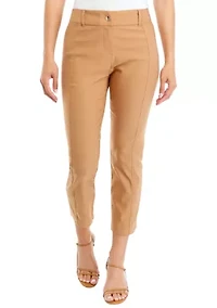 Petite Satin Luxe Straight Leg Crop Pants