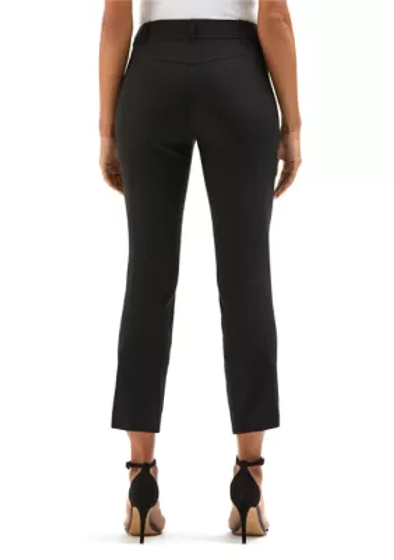 Petite Satin Luxe Straight Leg Crop Pants