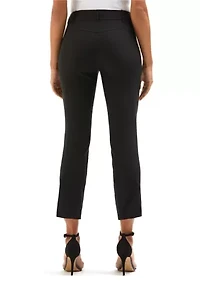 Petite Satin Luxe Straight Leg Crop Pants