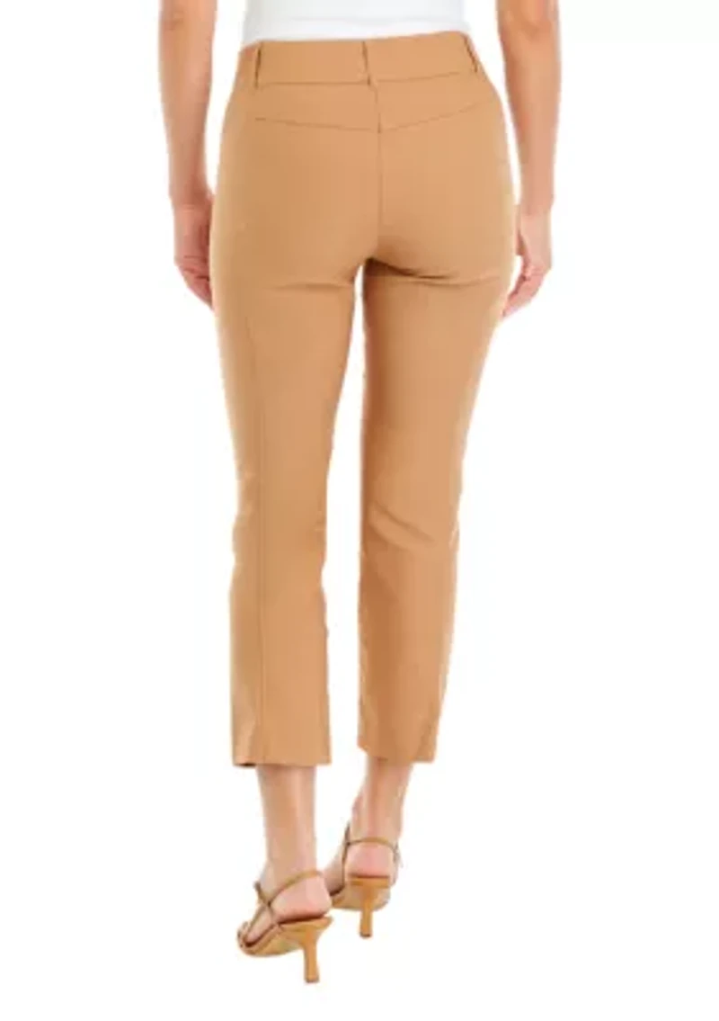 Petite Satin Luxe Straight Leg Crop Pants