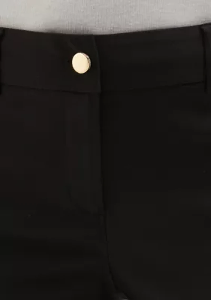 Petite Satin Luxe Straight Leg Crop Pants