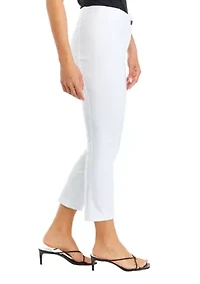 Petite Satin Luxe Straight Leg Crop Pants