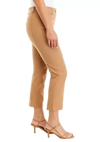 Petite Satin Luxe Straight Leg Crop Pants