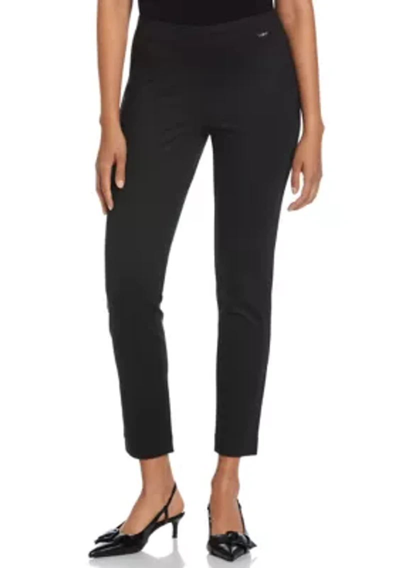 Petite Houndstooth Pull On Pants