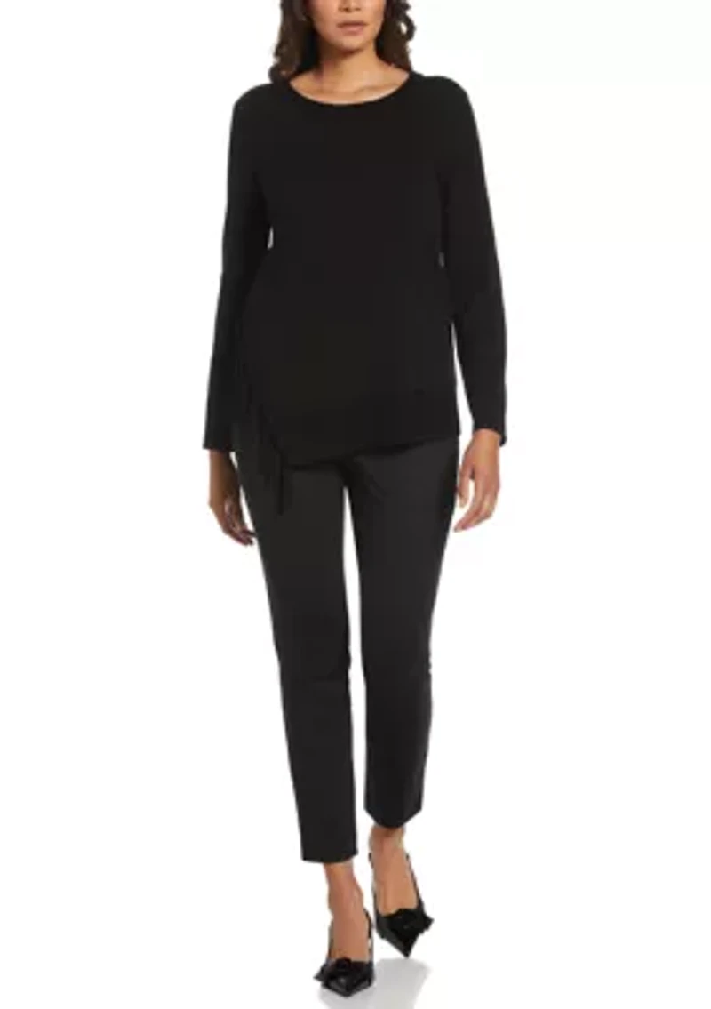 Petite Houndstooth Pull On Pants