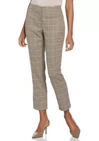 Petite Houndstooth Straight Leg Pants