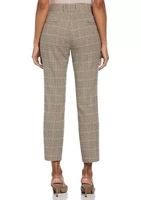 Petite Houndstooth Straight Leg Pants