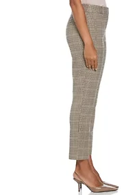 Petite Houndstooth Straight Leg Pants