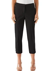 Petite Satin Twill Capri Pants with Grommets