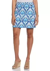 Petite Ikat Print Skort with Charm