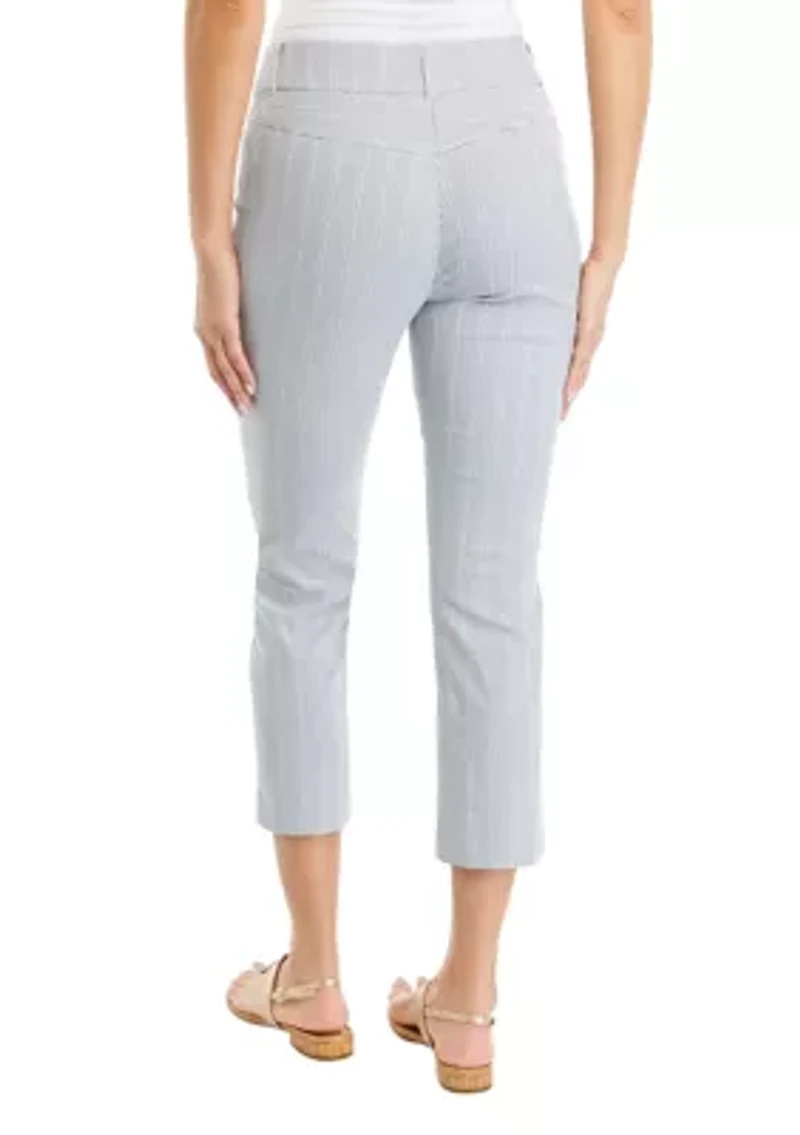 Petite Striped Straight Leg Pants
