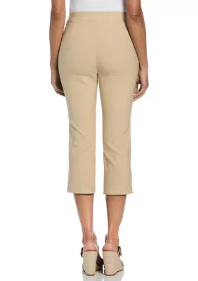 Petite Rivet Detail Pull-On Capri Pants