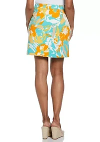 Petite Wildflower Print Welt Pocket Skort