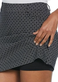 Petite Mosaic Print Welt Pocket Skort