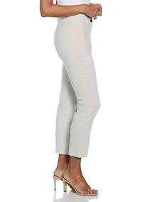 Petite Tan Stripe Back Yoke Pants