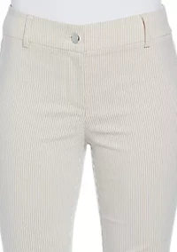 Petite Tan Stripe Back Yoke Pants