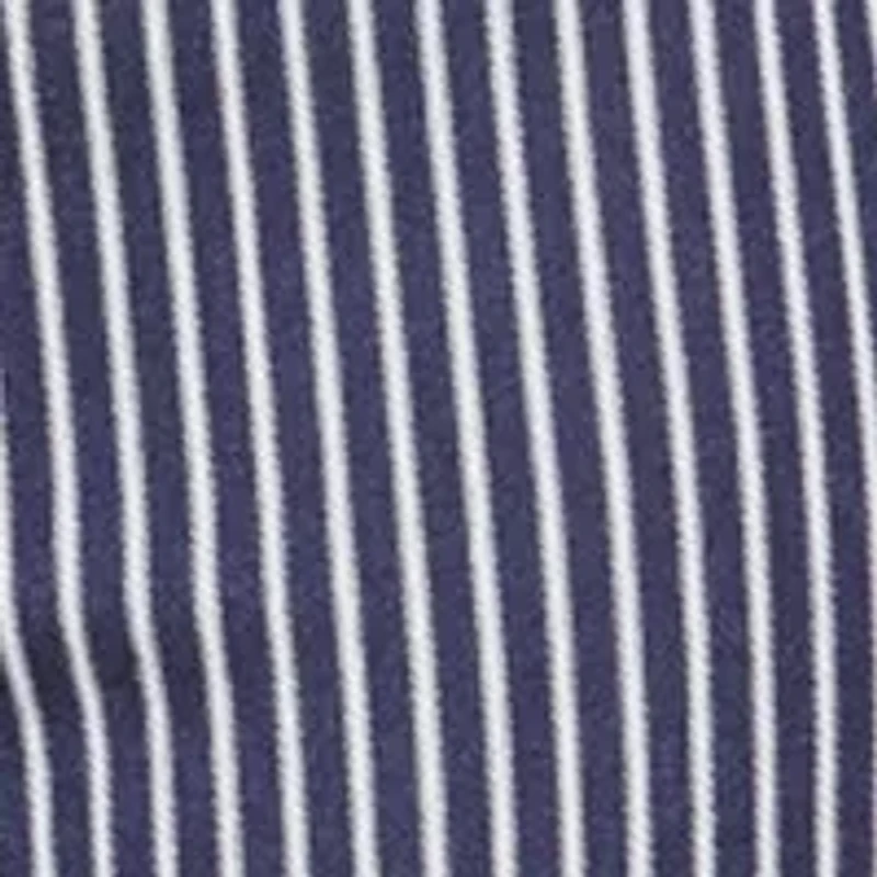 Petite Navy Stripe Back Yoke Pants