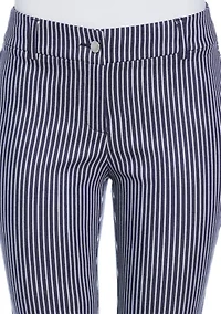 Petite Navy Stripe Back Yoke Pants
