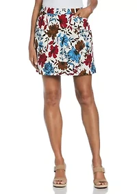 Petite All-Over Floral Print Welt Pocket Skort