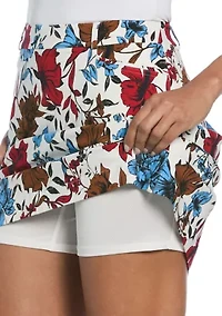 Petite All-Over Floral Print Welt Pocket Skort