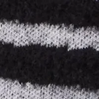 Petite Zebra Print Faux Hair Mock Neck Long Sleeve Sweater