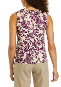 Petite Floral Print Sleeveless Sweater Shell