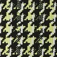 Petite Houndstooth Print Asymmetric Neck Long Sleeve Top