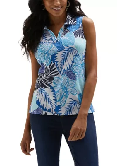 Petite Tropical Sleeveless Top