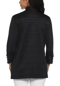 Petite Ottoman Knit 3/4 Length Sleeve Cardigan