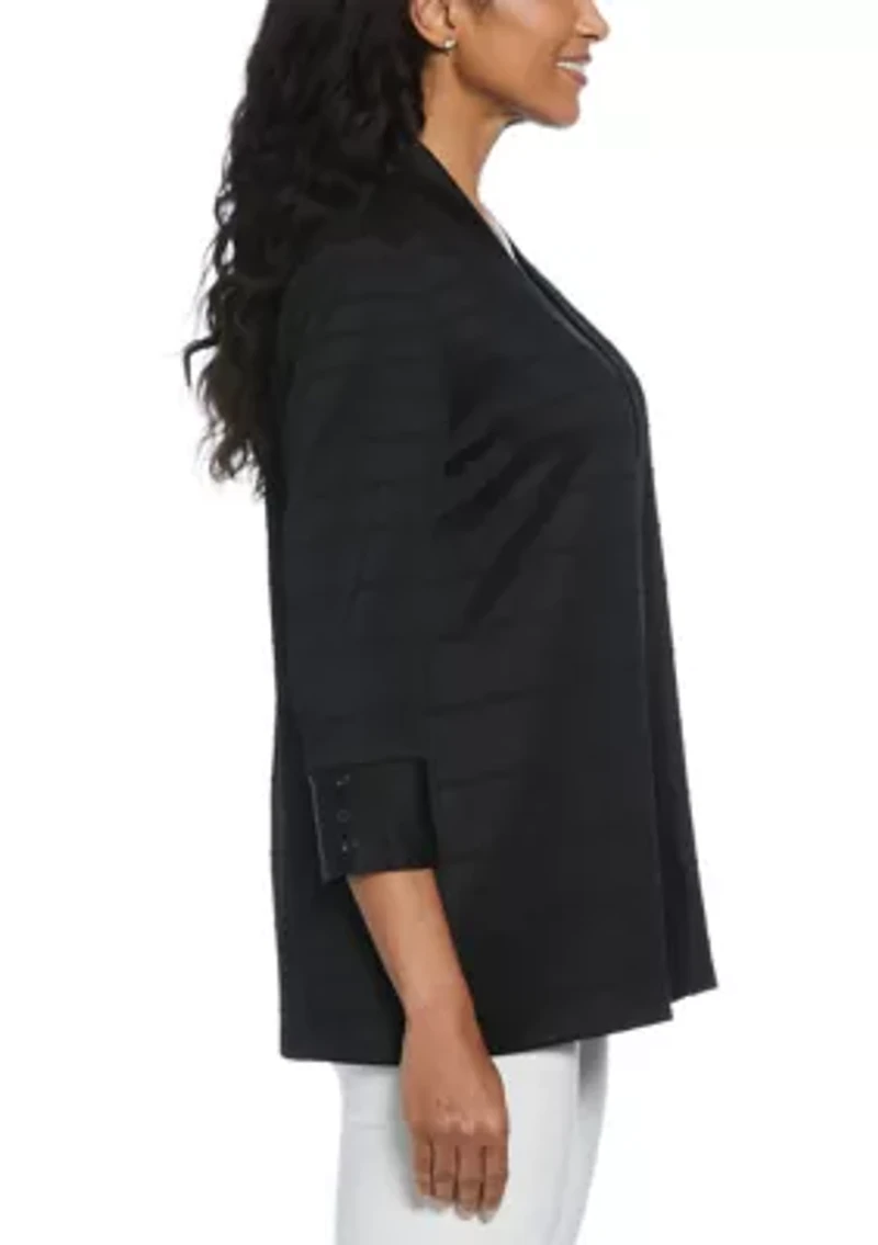 Petite Ottoman Knit 3/4 Length Sleeve Cardigan