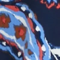 Petite Paisley Print Smocked Neck Long Sleeve Blouse